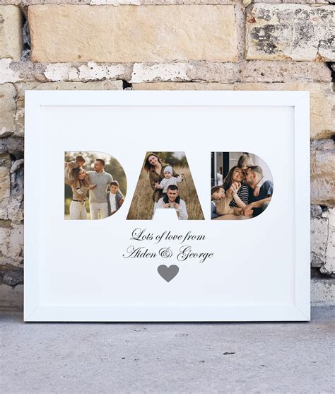 Personalised Dad Photo Collage Frame Gift Abc Prints