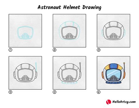 Astronaut Helmet Drawing - HelloArtsy