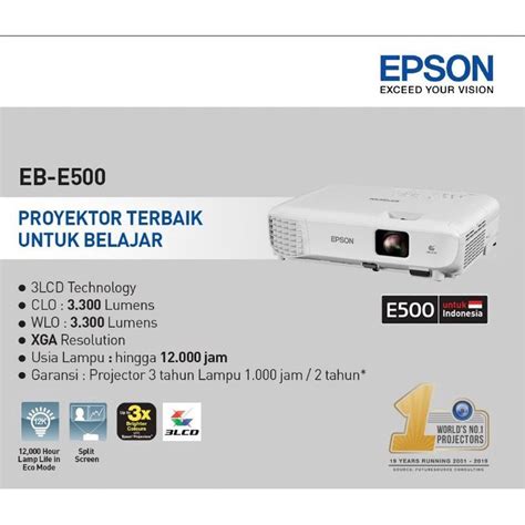 Jual Projector Epson Eb E500 Xga 3300 Lumens 3lcd Hdmi Shopee Indonesia