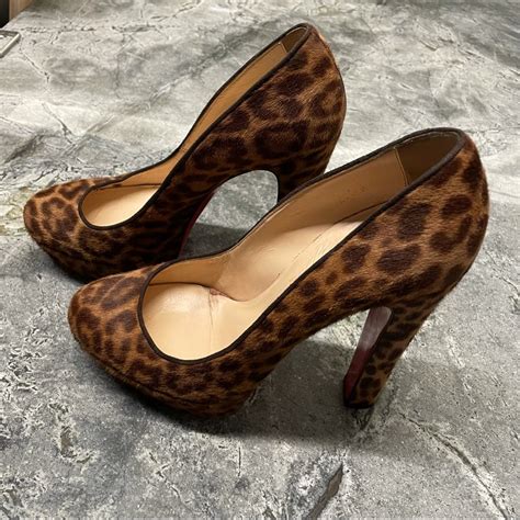 Christian Louboutin Leopard Print Pony Hair Bibi Gem