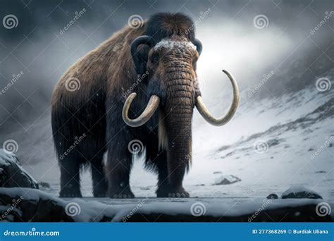 Prehistoric Mammoth in Ice Age, Generative AI Stock Image - Image of ...