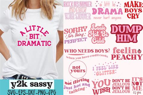 Y2k Sassy Girl Quotes Svg Bundle Graphic By Retro · Creative Fabrica