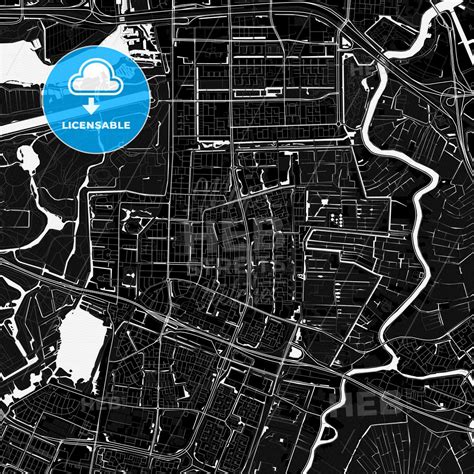 Amstelveen, Netherlands PDF vector map black and white ... #printable # ...