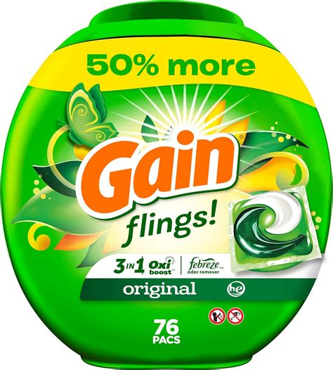 Amazon Gain Flings Laundry Detergent Soap Pacs HE Compatible Long