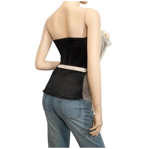 Plus Size Floral Lace Layered Tube Top Black Ivory Evogues Apparel