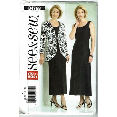 Butterick See And Sew Sewing Pattern 4768 Jacket Dress Misses Size 8 14