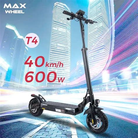 T4 E Scooter 10inch 600W Two Wheel High Speed Foldable Adult Heavy Duty