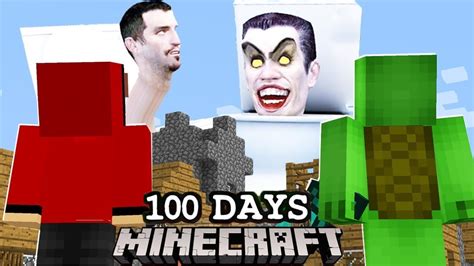 Jj And Mikey Survived 100 Days With Skibidi Toilet In Minecraft Maizen