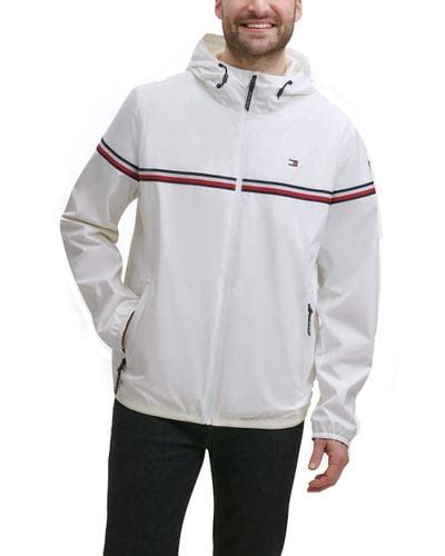 Tommy Hilfiger Lightweight Active Water Resistant Hooded Rain Jacket In