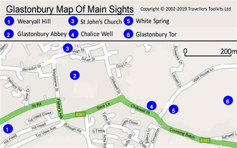 Glastonbury Town Centre Map