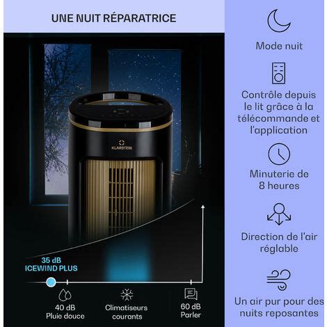 Rafraîchisseur d Air 4 en 1 KLARSTEIN IceWind Plus Smart 330m³ h 65W Noir