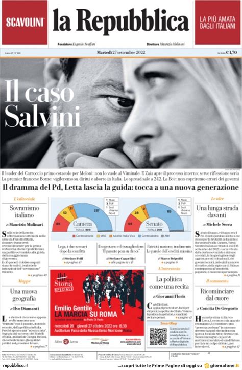 Sui Giornali Di Stamane 27 SETTEMBRE 2022 L Angolo