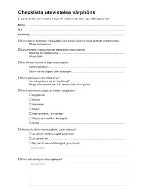 Fillable Online Krav Checklistan Har Tagits Fram Av Rdgivare Och