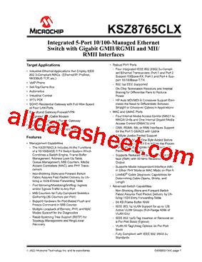 Ksz Clxic Datasheet Pdf Microchip Technology