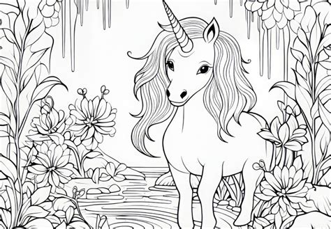 Unicornio En Un Paisaje Monta Oso Nevado P Gina Para Colorear Sencilla