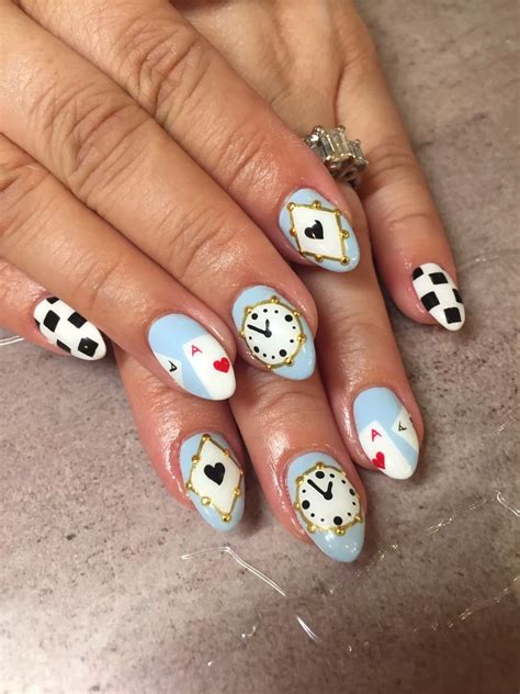 Simple Alice In Wonderland Nail Designs