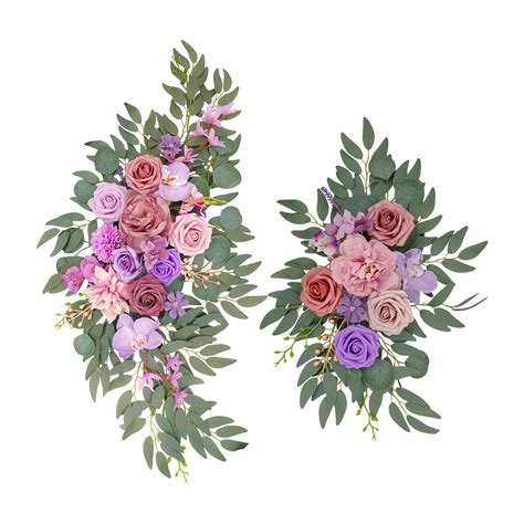 2pcs Wedding Arch Flowers Artificial Floral Swag Rustic Centerpiece