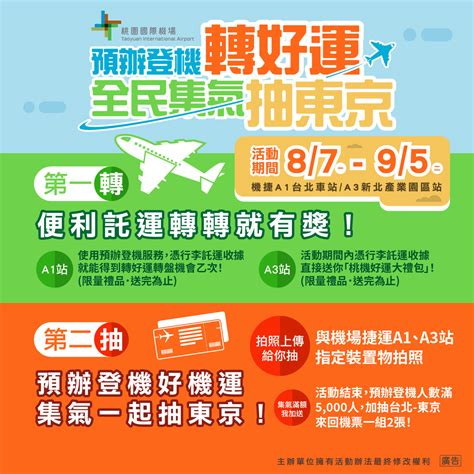 鼓勵民眾在桃園機場捷運「預辦登機」，暑期限定拍照打卡抽機票！ 時刻旅行