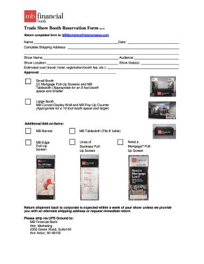 Fillable Online Trade Show Booth Reservation Form 06 16 MB Financial