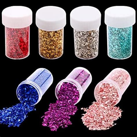 Uoeo 2 Pack Crushed Glass Irregular Metallic Chips Glitter Sprinkles Stones 1 2mm For Nail Arts