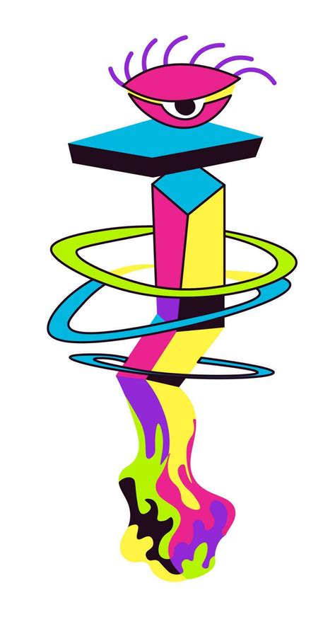 Doodles And Shapes Futuristic Personage Design 24030444 Vector Art At