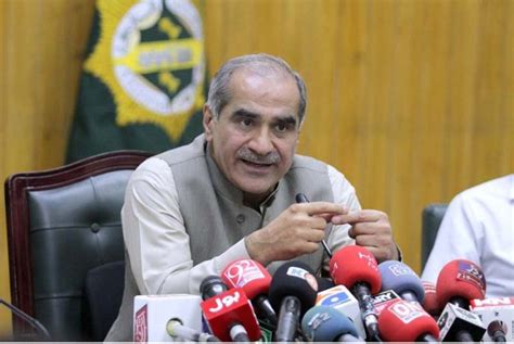 Federal Minister For Railways Khawaja Saad Rafique Addressing Press