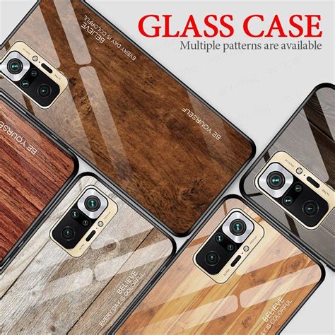 Buy Wood Grain Tempered Glass Phone Case For Xiaomi Redmi Note Pro