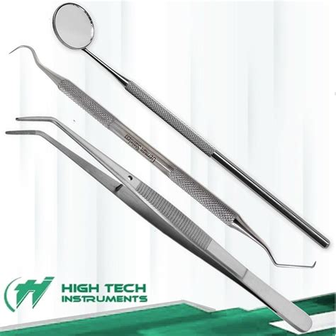 Basic Dental Instruments Set Mouth Mirror Explorer Cotton Pliers