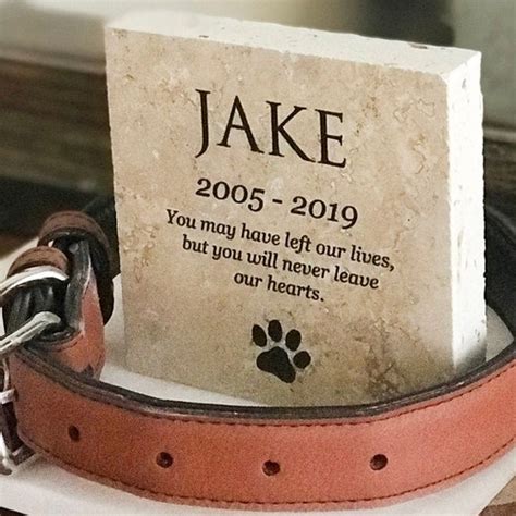 Dog Memorial Plaque Paw Print Rainbow Bridge Poem Pet Etsy