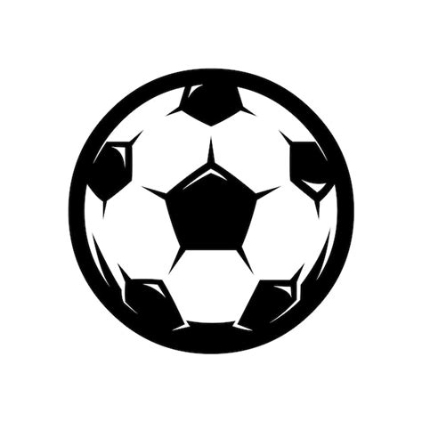 Vector de silueta monocromo de fútbol balón fútbol Vector Premium