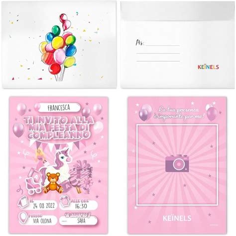 Invitations D Anniversaire Fille Avec Enveloppes Personnalisables