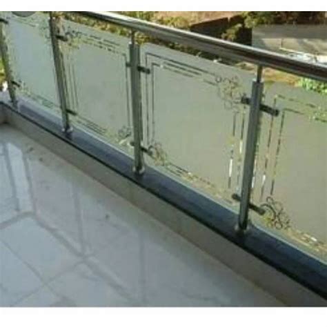 Silver Balcony 8mm Stainless Steel Glass Railing For Home At Rs 800