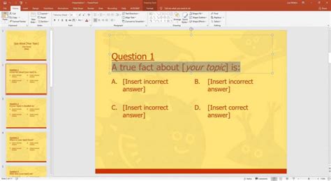 Powerpoint Template For A Multiple Choice Quiz with Powerpoint Quiz ...