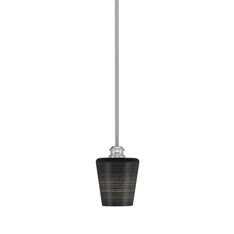 Albany 60 Watt 1 Light Brushed Nickel Pendant Mini Pendant Light Black