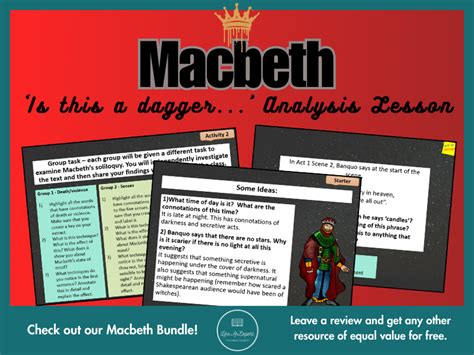 Macbeth Act 2, Scene 1 Soliloquy Lesson | Teaching Resources