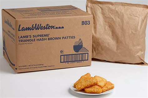 Frozen Triangle Shaped Hash Brown Patties Lamb Weston