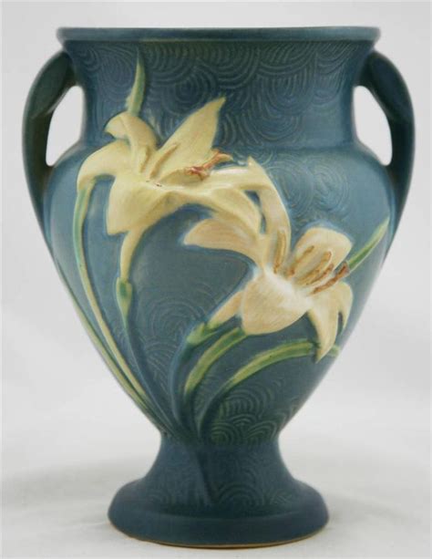 Roseville Zephyr Lily 85 Vase In Gorgeous Bermuda Blue Glaze 202 8