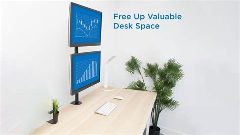 Mount-lt! Verical Dual Monitor Desk Mount | Fits 17"-32" Screens