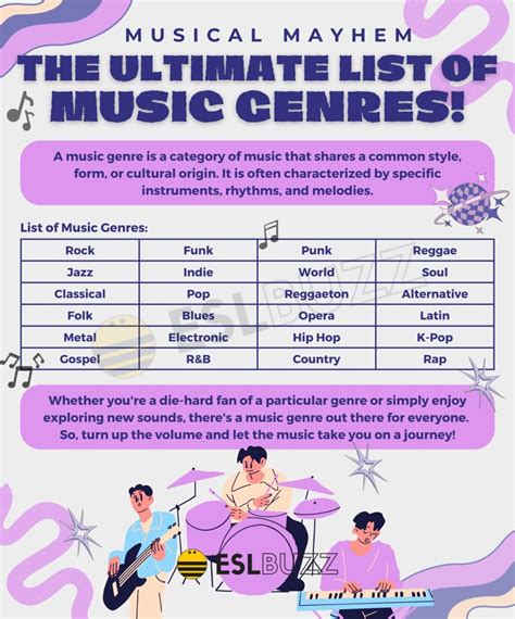 List of Music Genres: A Comprehensive Guide - ESLBUZZ