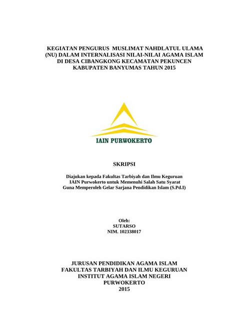 Pdf Kegiatan Pengurus Muslimat Nahdlatul Ulama Nu Repository