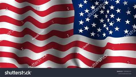 American Flag Wave Vector Illustration Stock Vector (Royalty Free ...