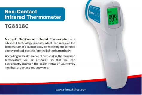 Microtek Infrared Thermometer For Hospital Model Namenumber Tg8818c