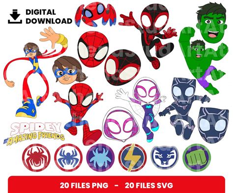 20 Clipart - Spidey and his Amazing Friends - EclipArtCo