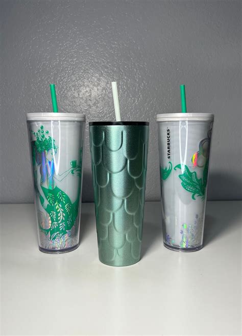 Authentic Siren Plastic Venti Cold Cup Mermaid Scale Stainless Steel