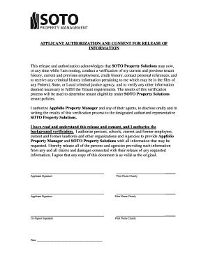 Fillable Online Applicant Authorization And Consent For Release Of