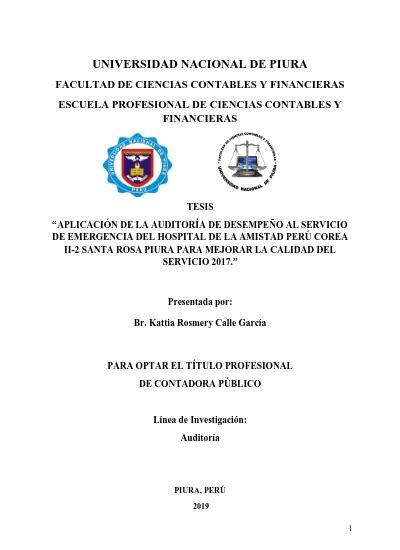 Aplicación de la auditoría de desempeño al Servicio de Emergencia del