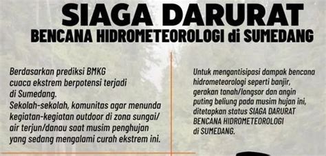 Sumedang Tetapkan Status Siaga Darurat Bencana Hidrometeorologi