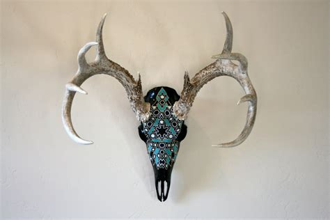 Beaded Whitetail Deer Skull Celestial By Bpaxtonfineart On Etsy