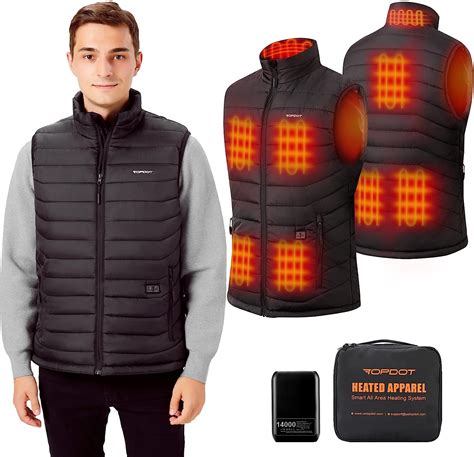 Topdot Mens Heated Vest With Heating Zones V Mah Battery