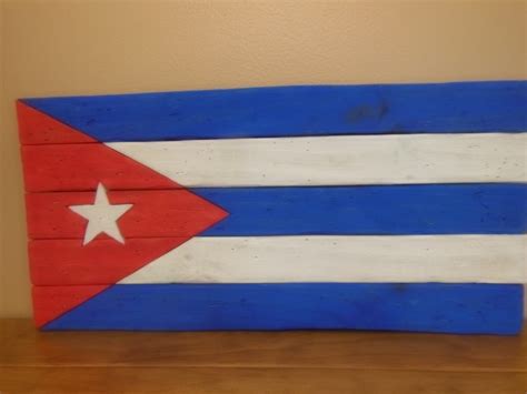 Cuban Flag-cuban Art-cuban Decoration-cuban Gift-wood Flag-wood Art ...